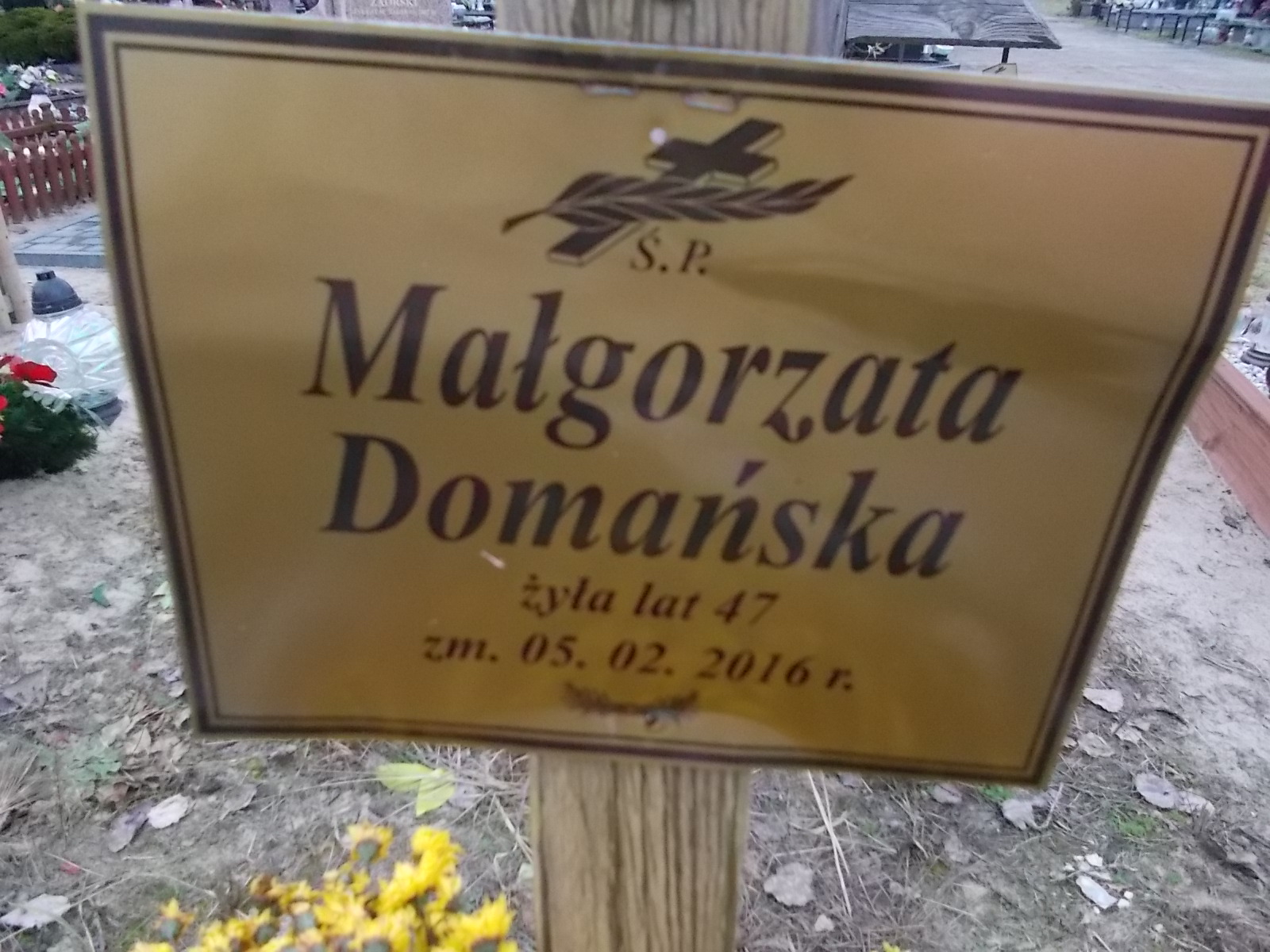 Małgorzata Domańska 1969 Ostrołęka - Grobonet - Wyszukiwarka osób pochowanych